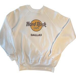 Vintage‎ 80s Hard Rock Cafe Dallas Sweatshirt BW  USA XL Rare